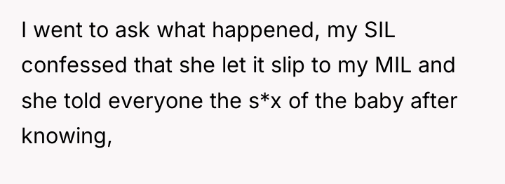 I went to ask what happened, my SIL confessed that...