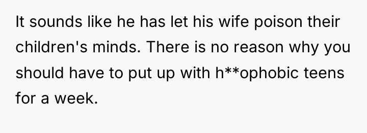 It sounds like he has let his wife poison their...
