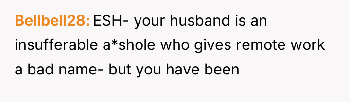 Bellbell28 ESH- your husband is an insufferable a*shole who gives...