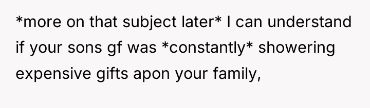*more on that subject later* I can understand if your...
