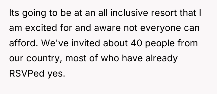 Its going to be at an all inclusive resort that...