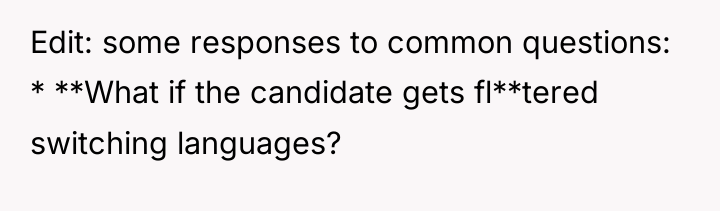 Edit: some responses to common questions: * **What if the...