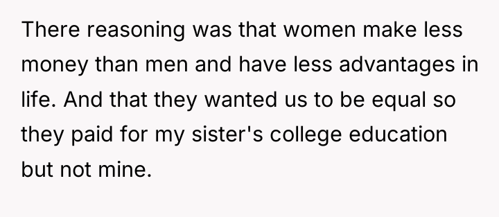 There reasoning was that women make less money than men...