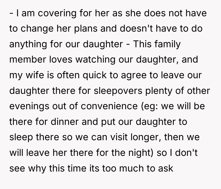 - I am covering for her as she does not...