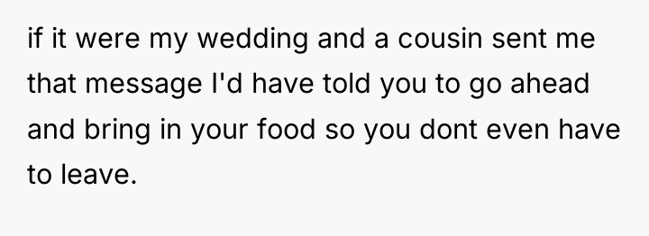 if it were my wedding and a cousin sent me...