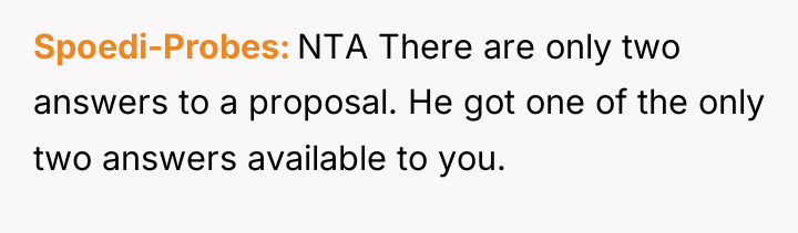 Spoedi-Probes NTA There are only two answers to a proposal....