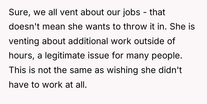 Sure, we all vent about our jobs - that doesn't...
