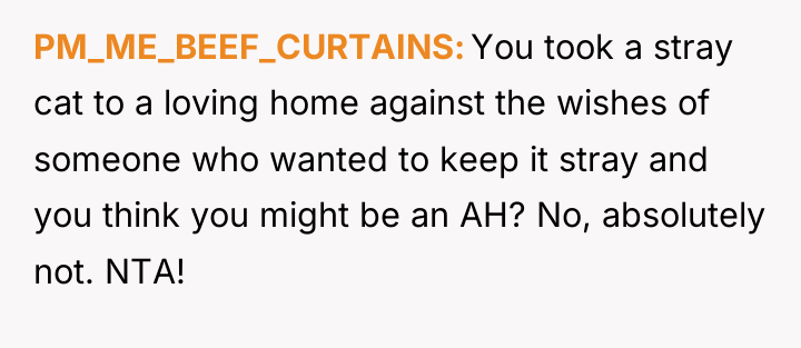 PM_ME_BEEF_CURTAINS You took a stray cat to a loving home...