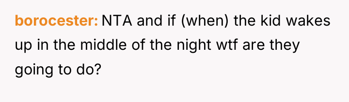 borocester NTA and if (when) the kid wakes up in...