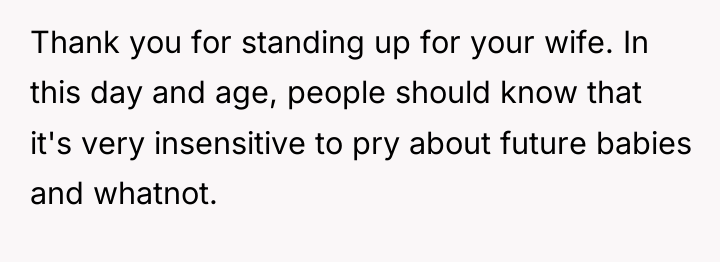 Thank you for standing up for your wife. In this...