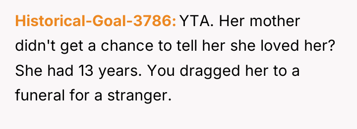 Historical-Goal-3786 YTA. Her mother didn't get a chance to tell...