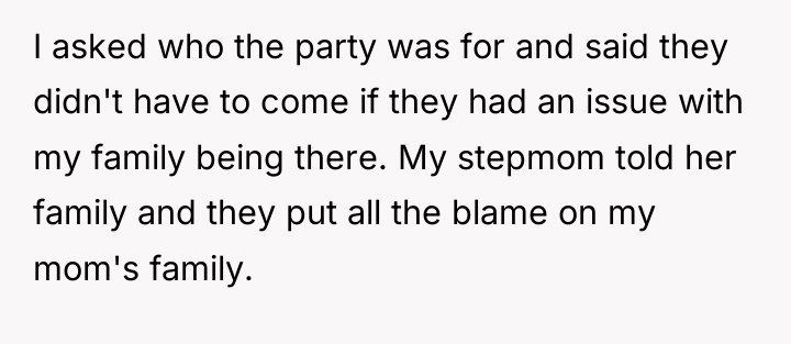 I asked who the party was for and said they...