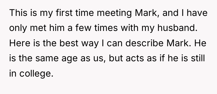 This is my first time meeting Mark, and I have...