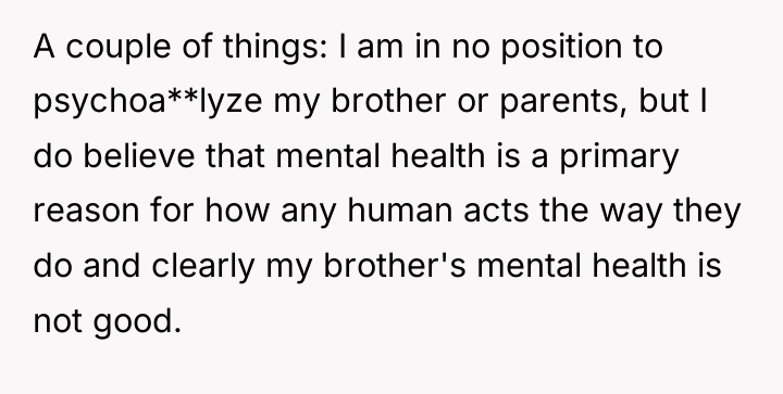 A couple of things: I am in no position to...