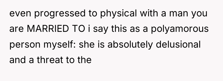 even progressed to physical with a man you are MARRIED...