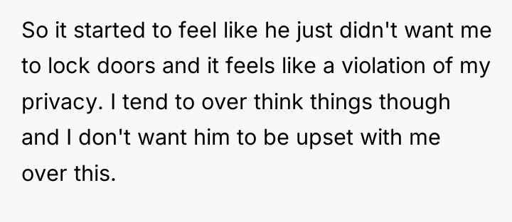 So it started to feel like he just didn't want...