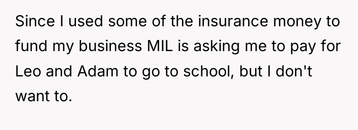 Since I used some of the insurance money to fund...