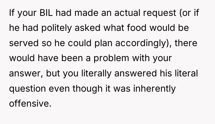 If your BIL had made an actual request (or if...