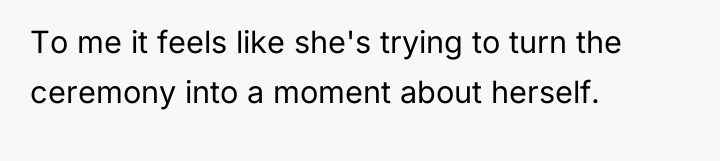 To me it feels like she's trying to turn the...