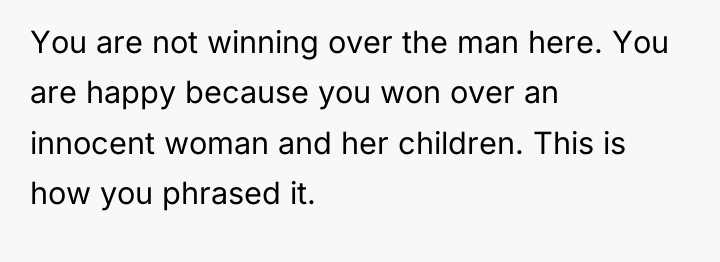 You are not winning over the man here. You are...
