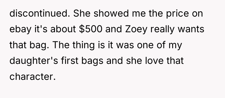 discontinued. She showed me the price on ebay it's about...