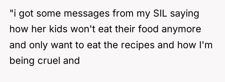 "i got some messages from my SIL saying how her...