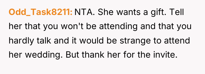 Odd_Task8211 NTA. She wants a gift. Tell her that you...