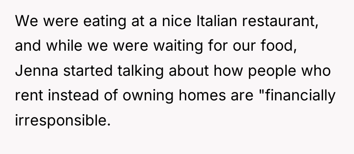 We were eating at a nice Italian restaurant, and while...