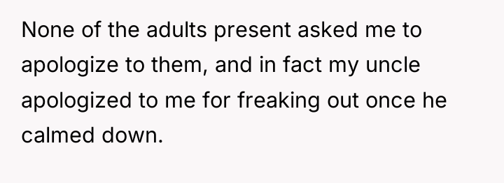 None of the adults present asked me to apologize to...