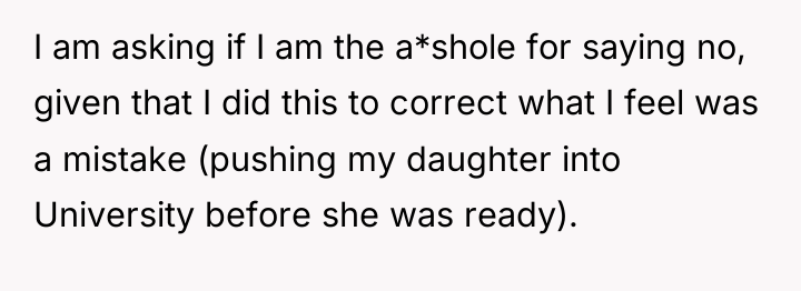 I am asking if I am the a*shole for saying...