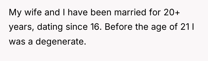 My wife and I have been married for 20+ years,...