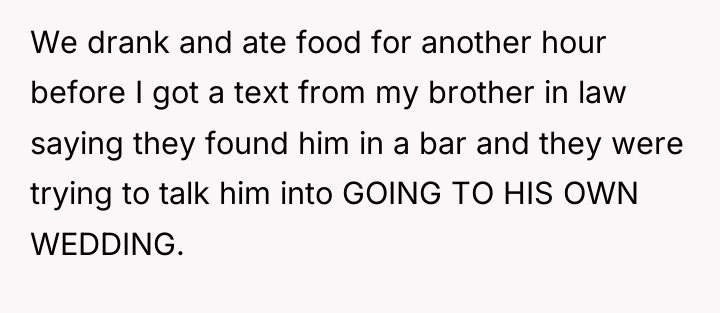 We drank and ate food for another hour before I...
