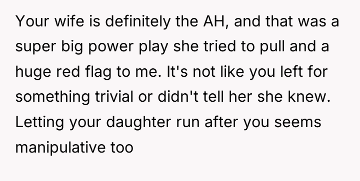 Your wife is definitely the AH, and that was a...