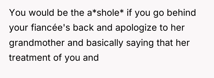 You would be the a*shole* if you go behind your...