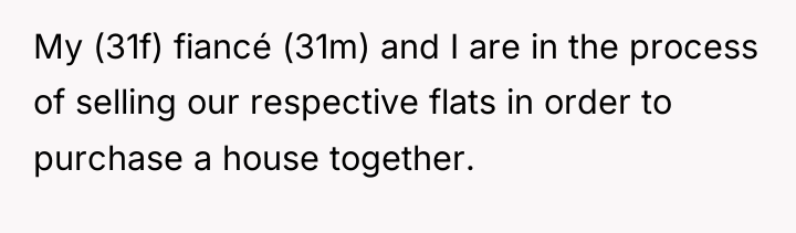 My (31f) fiancé (31m) and I are in the process...