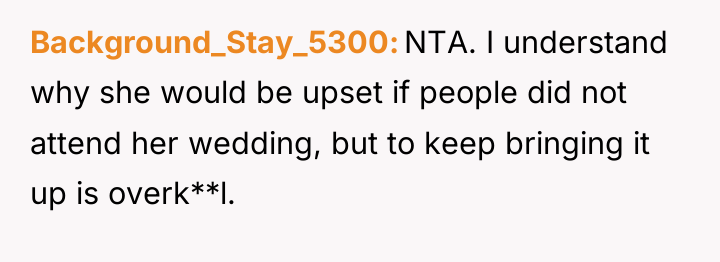 Background_Stay_5300 NTA. I understand why she would be upset if...
