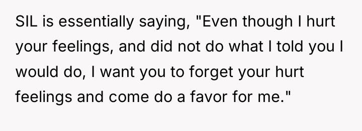 SIL is essentially saying, "Even though I hurt your feelings,...
