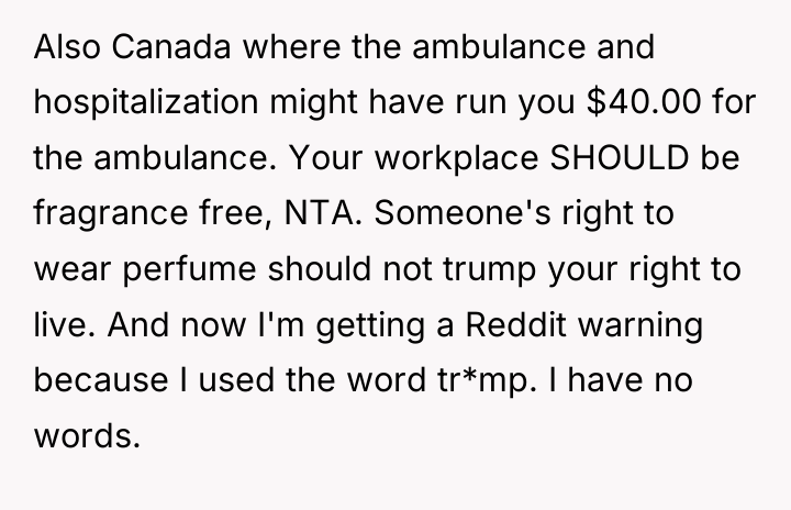 Also Canada where the ambulance and hospitalization might have run...
