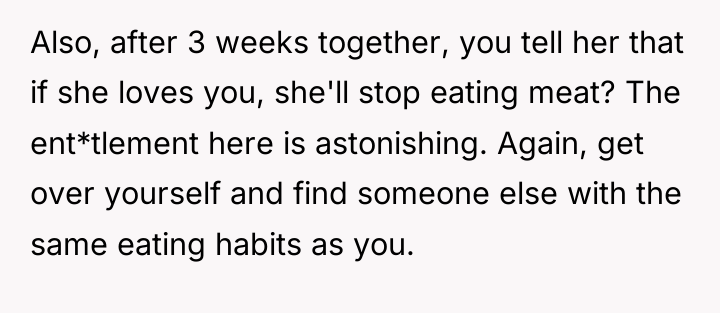 Also, after 3 weeks together, you tell her that if...