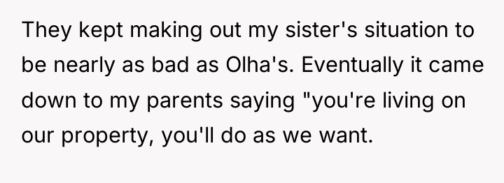They kept making out my sister's situation to be nearly...