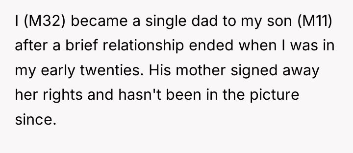 I (M32) became a single dad to my son (M11)...