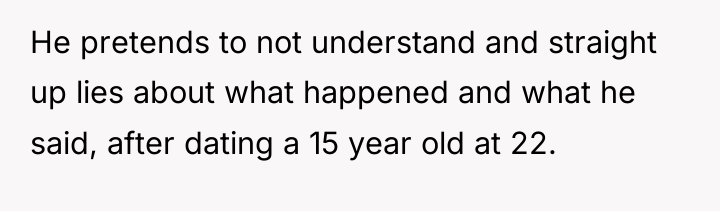 He pretends to not understand and straight up lies about...