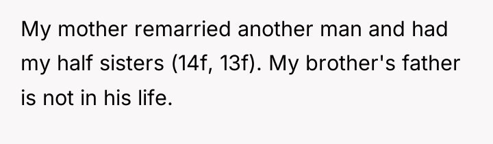 My mother remarried another man and had my half sisters...