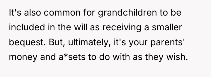 It's also common for grandchildren to be included in the...