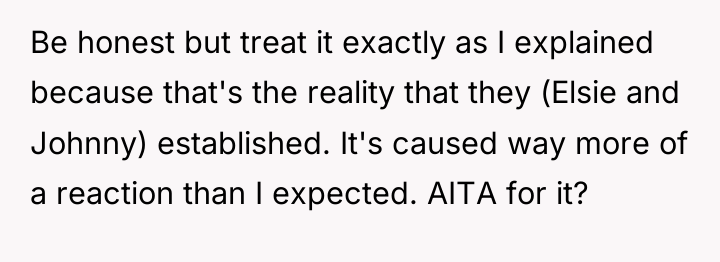 Be honest but treat it exactly as I explained because...