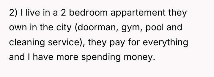 2) I live in a 2 bedroom appartement they own...