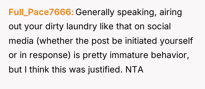 Full_Pace7666 Generally speaking, airing out your dirty laundry like that...