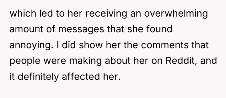 which led to her receiving an overwhelming amount of messages...