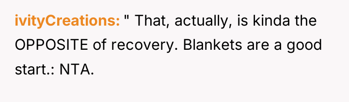 ivityCreations " That, actually, is kinda the OPPOSITE of recovery....