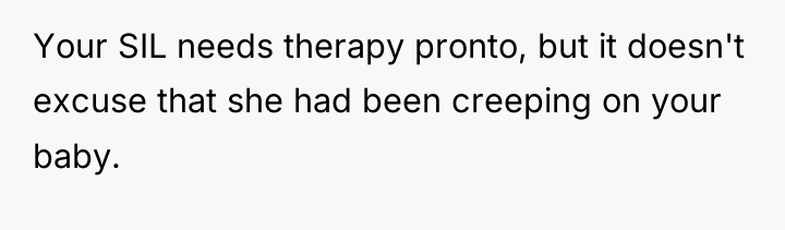 Your SIL needs therapy pronto, but it doesn't excuse that...